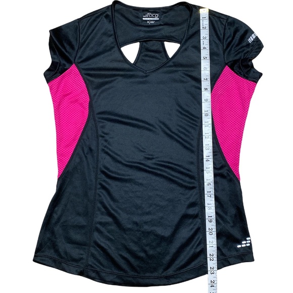 BCG Women Activewear Racerback Cut Out Work Out Short Sleeve Top Size S - Picture 5 of 13
